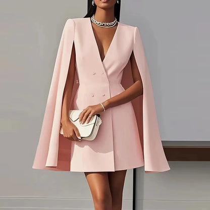 Fashion Women Suit Style Office Dress Temperament Mini Dress Women Autumn V Neck Long Sleeve Formal Dress With Tied Waist Sexy