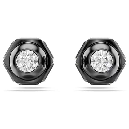 Original 2026 New Black Crystal Geometry Necklace Fine Jewelry Set Open Ring Necklace Earring Charms Black Jewelry for Women