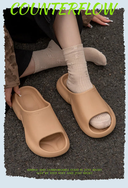Comwarm Men Classic EVA Slippers Beach Shoes Fashion Men Sandals Large Size Indoor Outdoor Slippers Non-Slips Casual House Shoes
