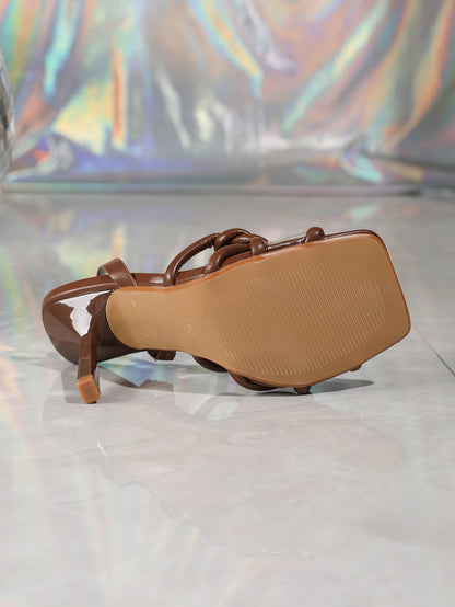 Women's Sandals Square Open Toe Kitten Heels Strappy Ankle Strap Sandals for Women Comfort Dress Party Shoes