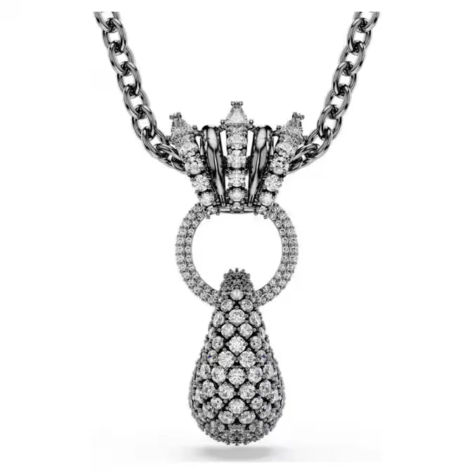 Original 2026 New Black Crystal Geometry Necklace Fine Jewelry Set Open Ring Necklace Earring Charms Black Jewelry for Women