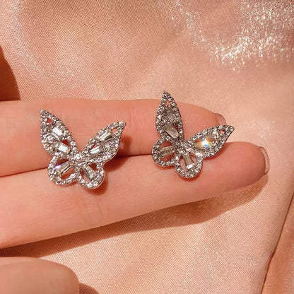 New Vintage Statement Gray Crystal Leaf Earrings for Women Fashion Unique Accessories Party Jewelry Birthday Anniversary Gifts
