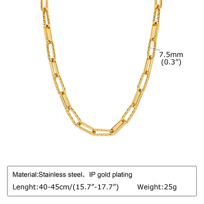 Women Stainless Steel Chain Bracelet,18K Gold Plated Twist Paperclip Adjustable Link Bracelet,Chunky Stackable Layered Jewelry