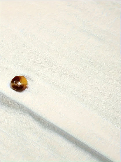 Men's Plus Size Short Sleeve Shirts Cotton Linen Henley Shirts Lightweight Vacation Collar Beach Shirts  Hawaiian T Shirt