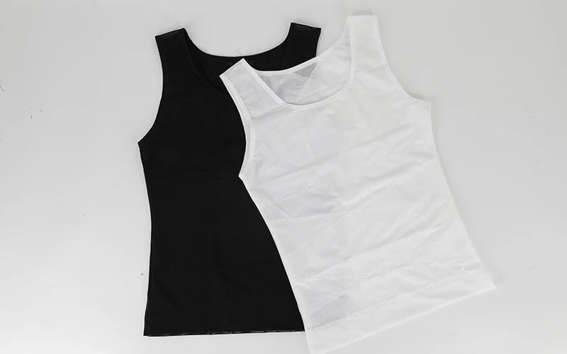 Men's Cross Mesh Vest Compression Shirts Breathable Sleeveless Tank Top Shapewear Fajas Slimming Tummy Control Body Shaper