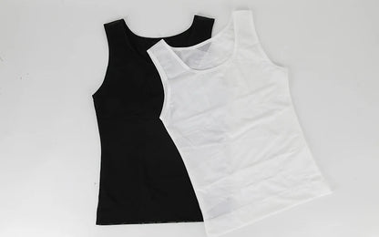 Men's Cross Mesh Vest Compression Shirts Breathable Sleeveless Tank Top Shapewear Fajas Slimming Tummy Control Body Shaper