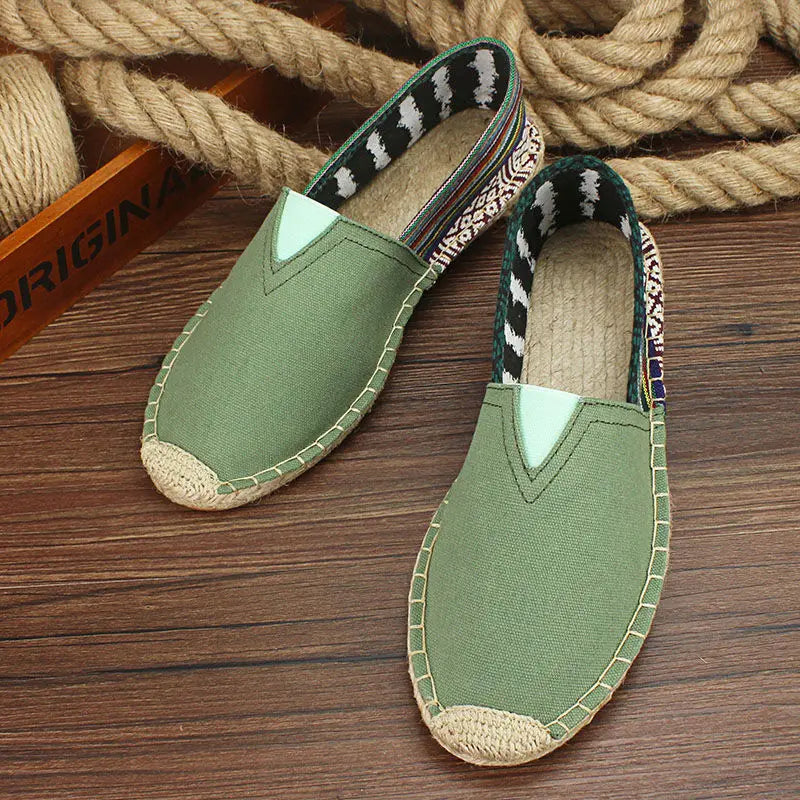 2026 Summer Autumn Men Canvas Shoes Breathable Men's Casual Shoes Slip-On Hemp Shoes Graffiti Espadrilles Women Footwear Flats