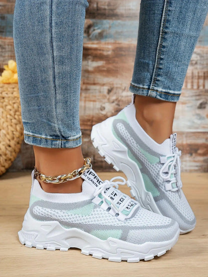 Woman'Shoes Chunky Sneakers Women's Casual Shoes Air Mesh Breathable Sports Shoes For Women's Soft Sole Running Shoes