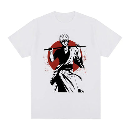 GINTAMA Vintage T-shirt Anime Sakata Gintoki Kagura Streetwear Harajuku Funny Cotton Men T shirt New Tee Tshirt Womens Tops