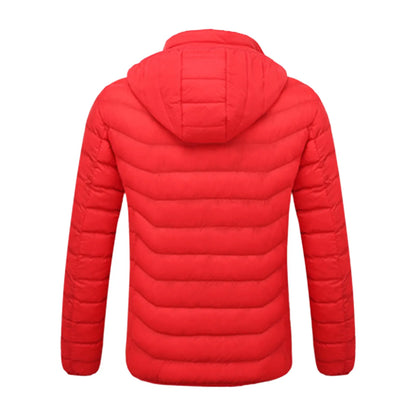 Winter Women Usb Heating Jackets Smart 8 Heated Stand Collar Hooded Warm Eletric Coat Thick Short Puffer Jakcet For Men Women