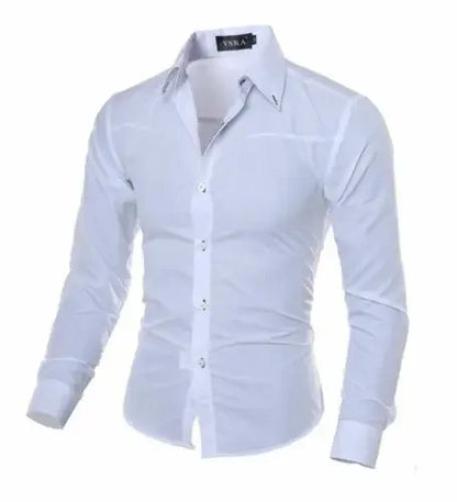 2026 Mens Luxury Casual Formal Shirt Spring Summer Men Slim Fit Business Dress Shirts Male Turn-Down Collar Blouse Men Clothing