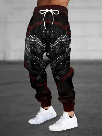 2025 new men's casual pants 3D American Patriot printed jogging pants 100% polyester light elastic rope with pocket sports pants
