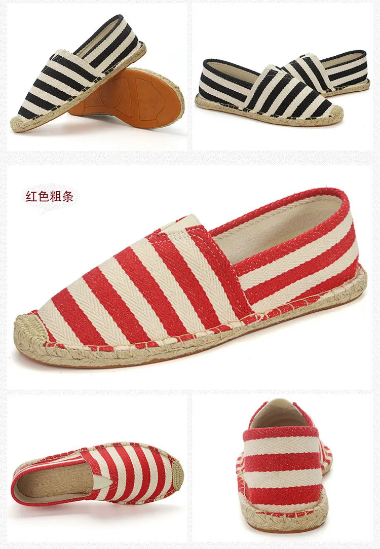 2026 Summer Autumn Men Canvas Shoes Breathable Men's Casual Shoes Slip-On Hemp Shoes Graffiti Espadrilles Women Footwear Flats
