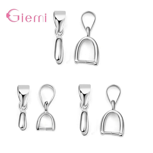 20pcs/lot 925 Sterling Silver Clasps Pinch Clips Bails Charm Buckle Pendant DIY Necklace Bracelet Connectors Jewelry Finding