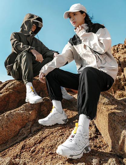 Men's hiking shoes, wear-resistant and anti slip outdoor sports shoes, fashionable and lightweight casual walking shoes