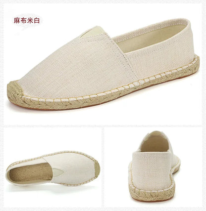 2026 Summer Autumn Men Canvas Shoes Breathable Men's Casual Shoes Slip-On Hemp Shoes Graffiti Espadrilles Women Footwear Flats