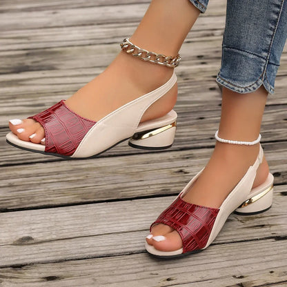 2025 Ladies Heels Sandals Chunky Fashion Women's Shoes Designer Summer New Brand Walking Casual Slides Dress Sandals