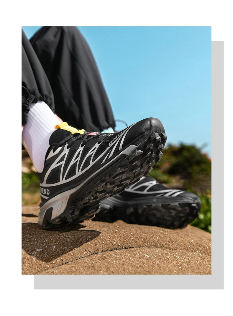 Men's hiking shoes, wear-resistant and anti slip outdoor sports shoes, fashionable and lightweight casual walking shoes