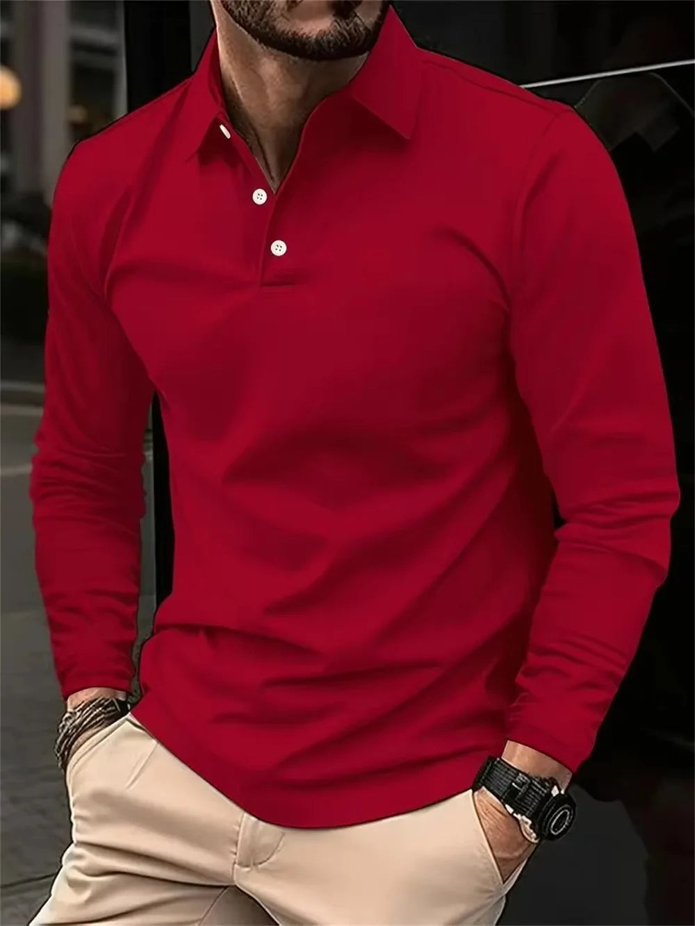 Men's Spring and Autumn Casual Breathable Comfortable Polo Shirt Hot Selling Fashion Men's Business Long Sleeve T-Shirt