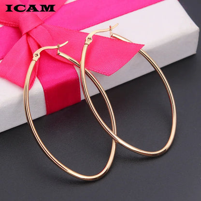 ICAM Jewelry  Hoop Earring For Women Brincos Gold Color Geometric Earrings Steampunk Style Statement Party Jewelry