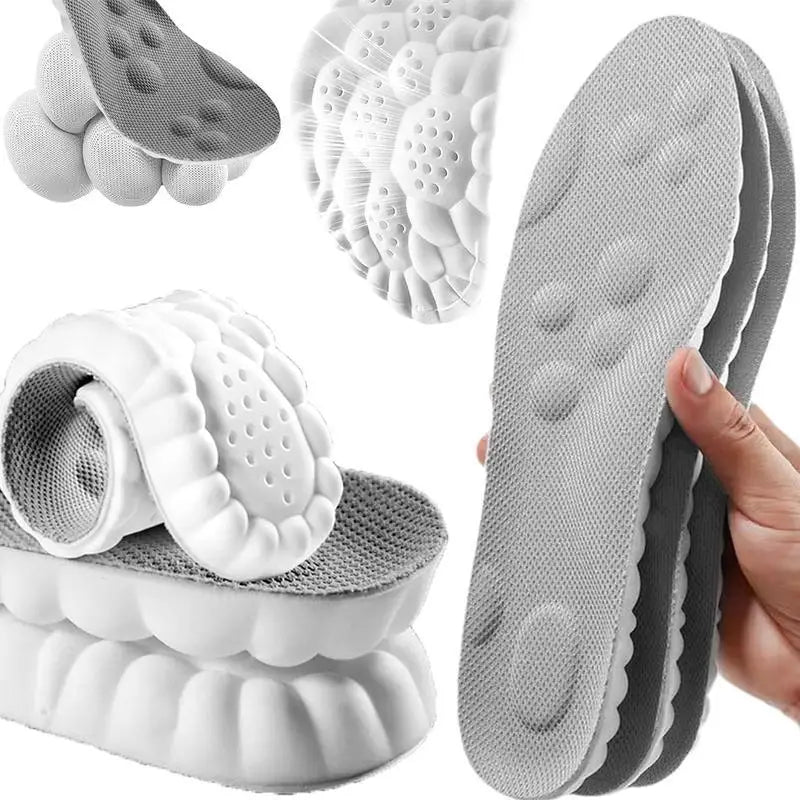 【Super Soft】4D Insoles Cloud Soles for Men Soft Memory Foam Cushioning Insoles - Trim to Fit Stepp