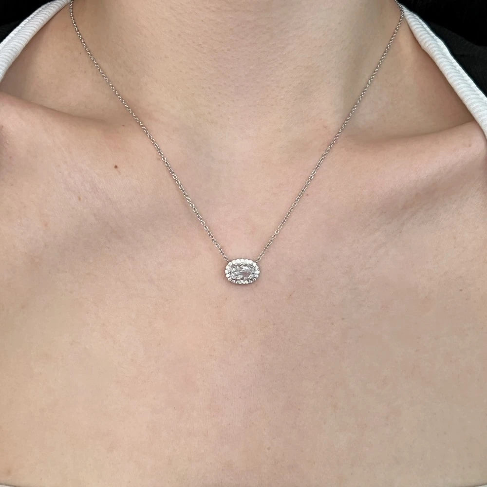 Vinregem Sparkling Crushed Ice Cut Lab Created Sapphire Gems Pendant Necklaces 100% 925 Sterling Silver Fine Jewelry Wholesale
