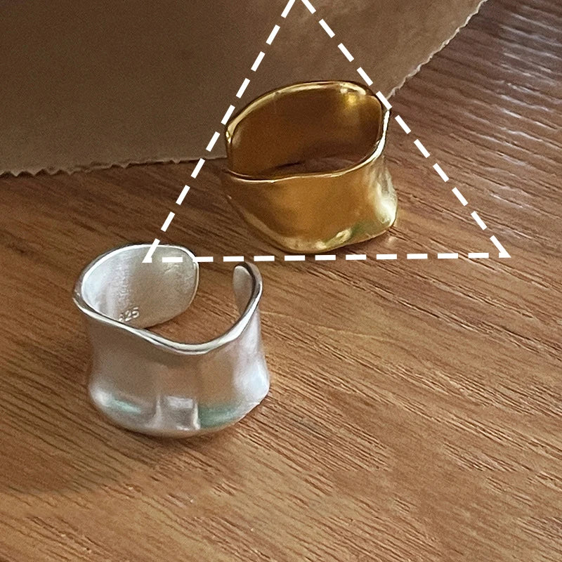 Sam Panda 925 Sterling Silver Rings For Women Men Fine Jewelry Finger Adjustable Open Vintage Chain Ring For Party Birthday Gift