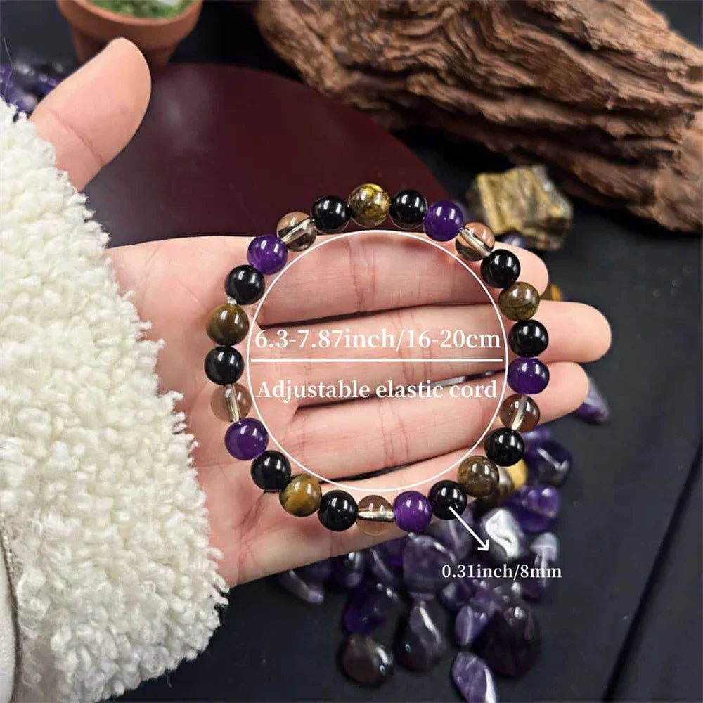 women Protection bracelet men empath black onyx green tigers eye good luck healing energy bracelt string beads bangles