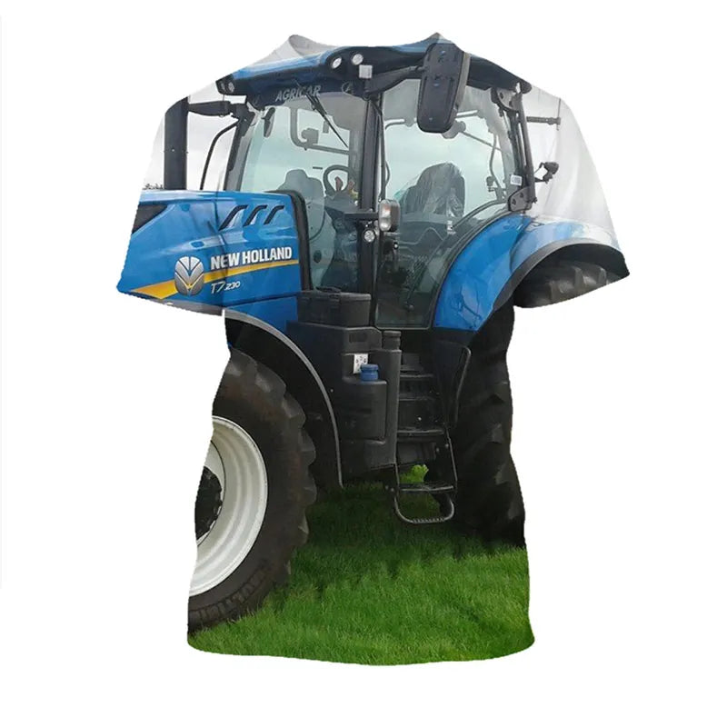 Classic Agricultural Car Harvester Men'S T-Shirt 3d Printed Short Sleeve High-Quality Fashion Street O-Collar Large Size Shirt
