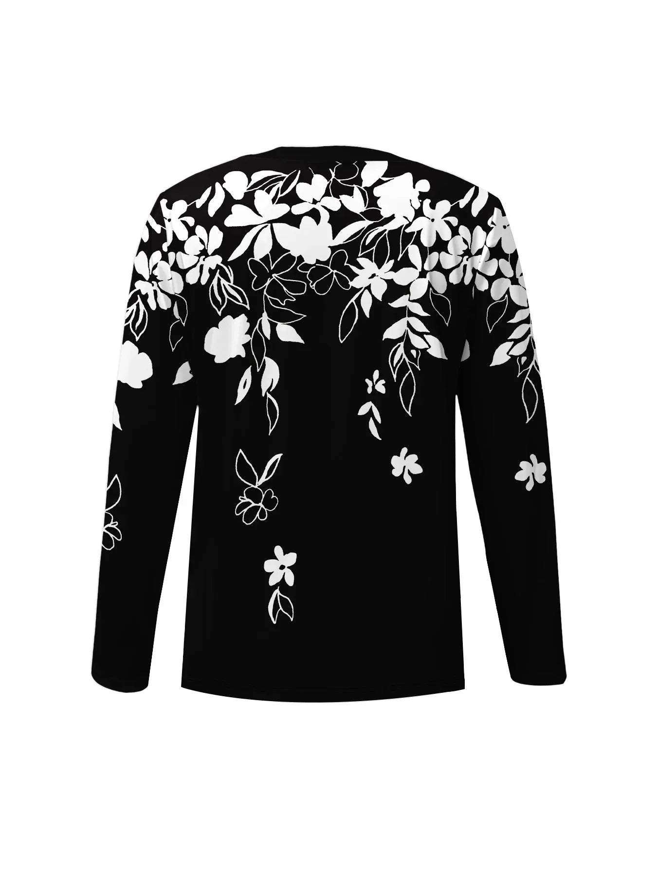 Summer new fashion 2025 women's casual long-sleeved printed T-shirt