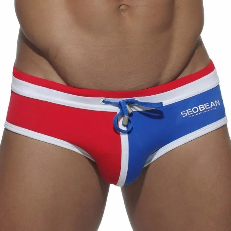 Sportswear Men's Swimsuit Nylon Low Rise Pouch Swim Briefs Plus Size Beachwear Gay Men's Swimwear