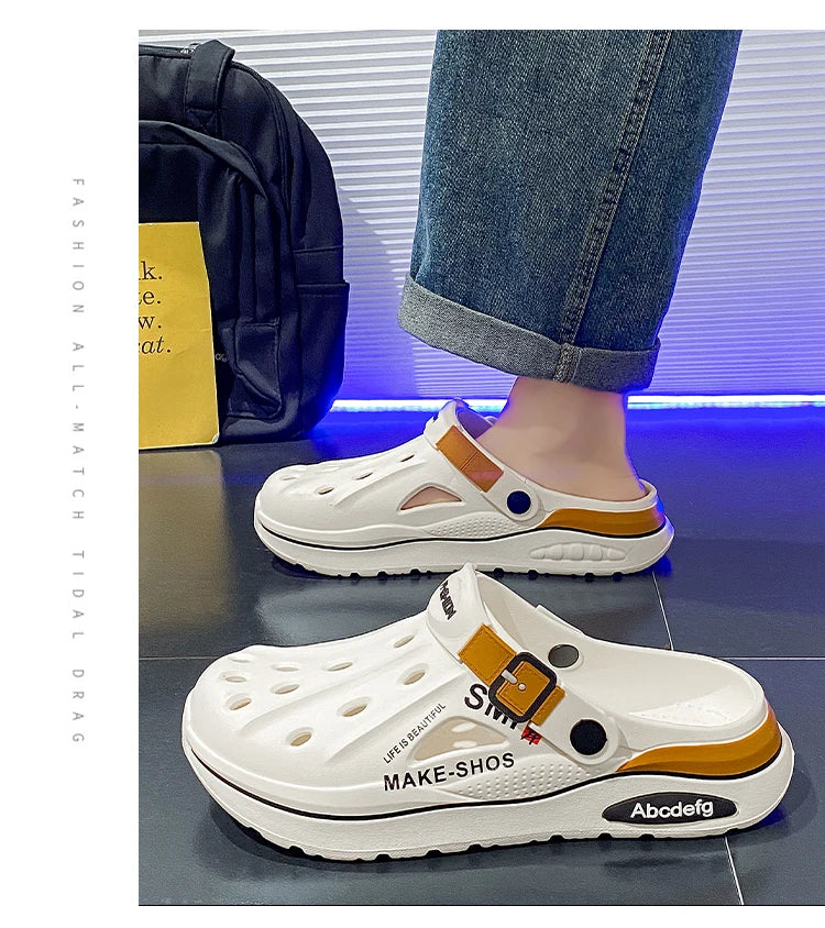 Summer Men Slippers Classics EVA Insole Men Shoes Arch Support Waterproof  Garden Clogs For Men Beach Shoes