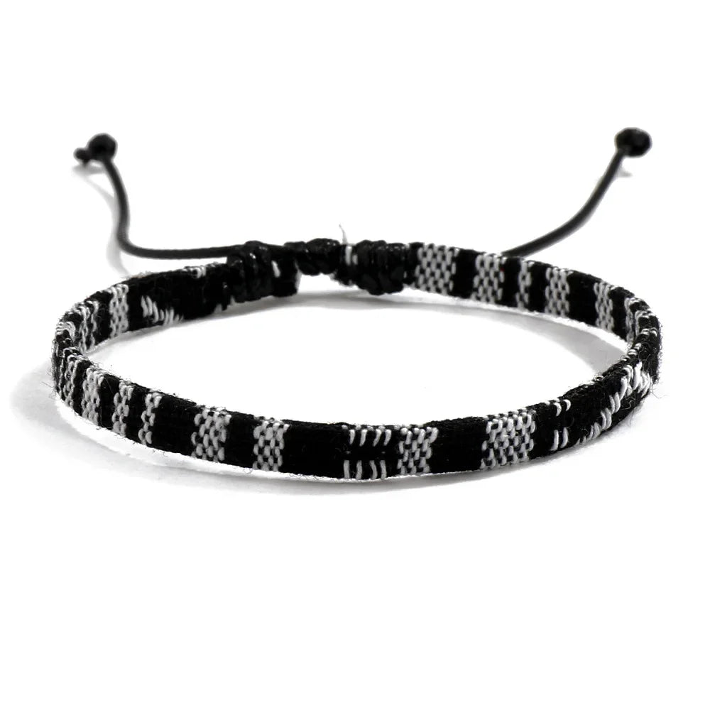 12Pcs Nepal Ethnic Colorful Bracelet Set For Women Bohemia Fabric Braided Rope Wristbands Men Bangle Fashion Summer Jewelry