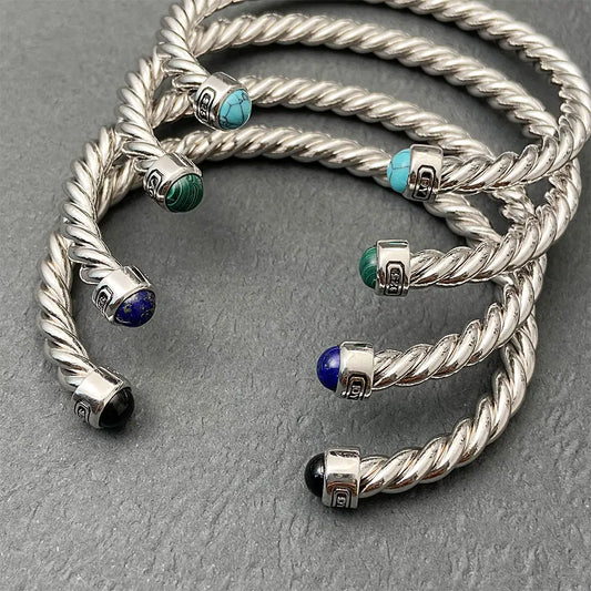 High Quality Round Toe Colored Gemstone Bracelet Luxury Unisex Colored Stone Bracelet Wholesale Jewelry