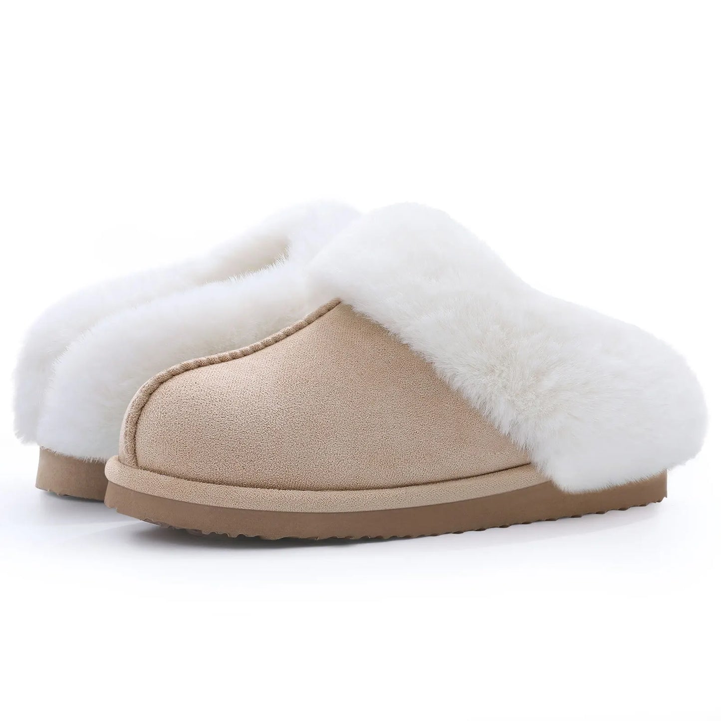Litfun Fuzzy Platform Slippers For Women Winter Warm House Shoes With Memory Foam Outdoor Anti-Slip Fashion Fur Fluffy Slippers