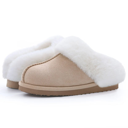 Litfun Fuzzy Platform Slippers For Women Winter Warm House Shoes With Memory Foam Outdoor Anti-Slip Fashion Fur Fluffy Slippers