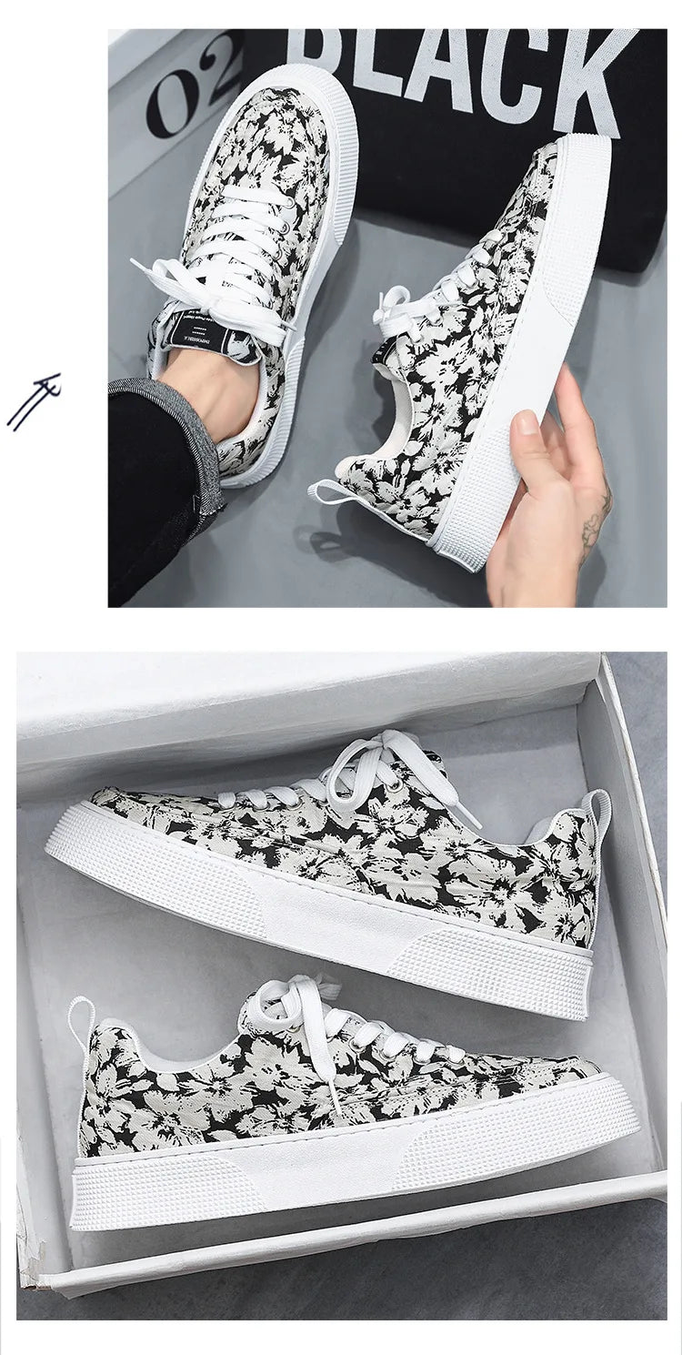 White Casual Leather Men Sneakers Shoes Comfortable Trend Board Shoes for Men Breathable Sneakers Sports Shoes Men Running Shoes