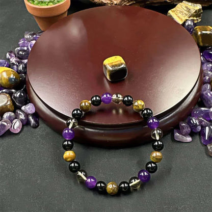 women Protection bracelet men empath black onyx green tigers eye good luck healing energy bracelt string beads bangles