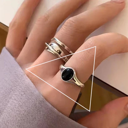 Sam Panda 925 Sterling Silver Rings For Women Men Fine Jewelry Finger Adjustable Open Vintage Chain Ring For Party Birthday Gift