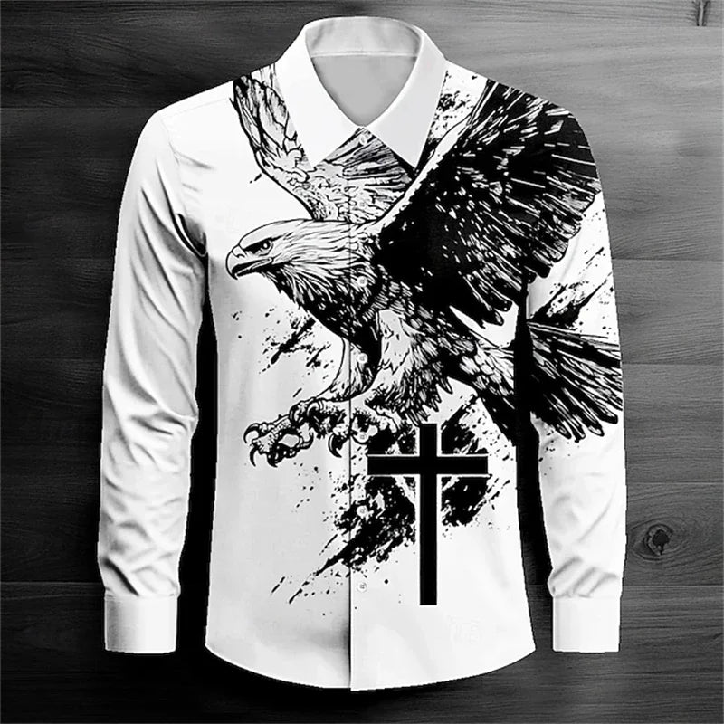 2026 Men's Long Sleeve Shirt Casual Fashion Street Men's Shirts Party Event Lapel Single Breasted Long Sleeve Tops Mens Clothing