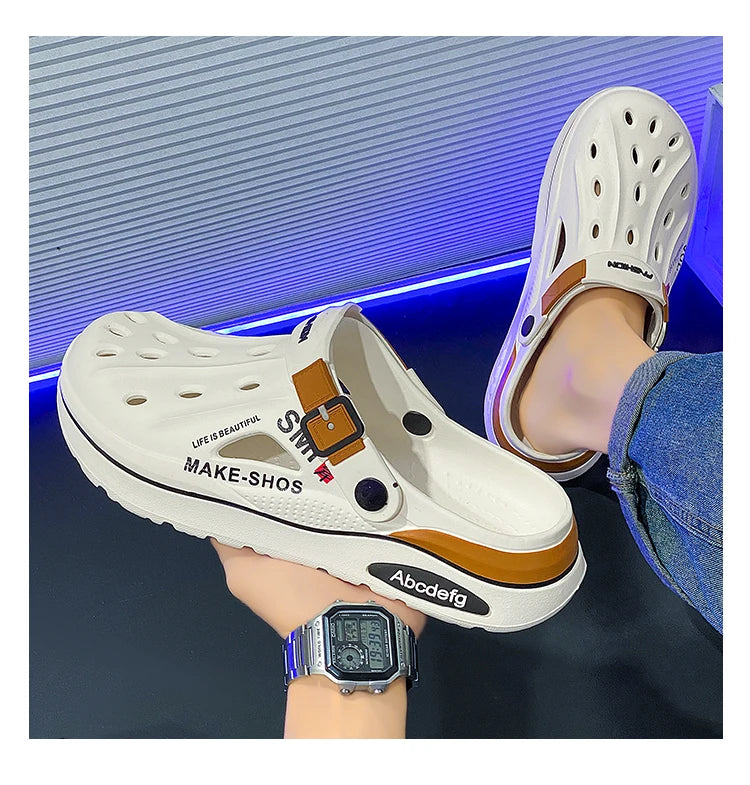 Summer Men Slippers Classics EVA Insole Men Shoes Arch Support Waterproof  Garden Clogs For Men Beach Shoes