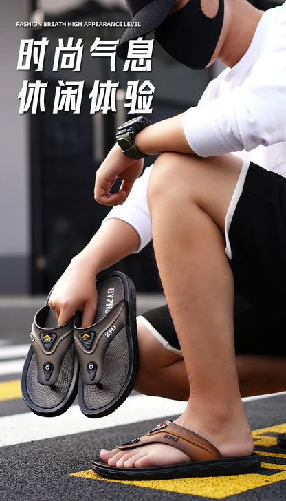 Men's Bathroom Flip Flops Summer Outdoor Anti Slip Men's Casual Beach Slippers