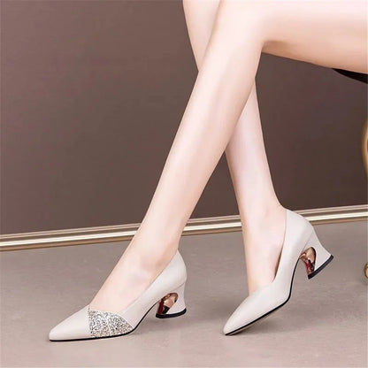 Cresfimix Lady Cute Silver High Quality Spring Slip on High Heel Shoes Women Golden Comfortable Shoes Mujer Tacones Altos E5052