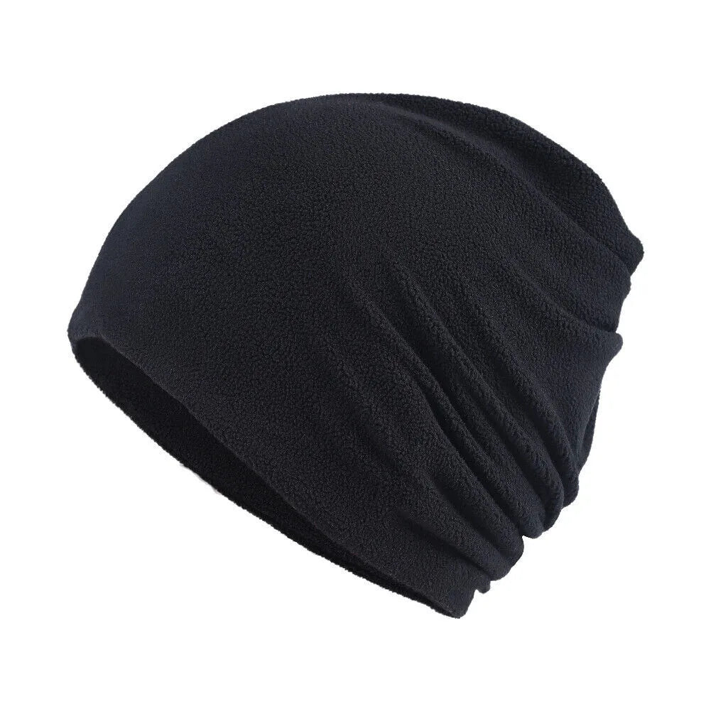 Winter Warmer Ponytail Skull Cap Windproof Thermal Fleece Beanie Hat Running Ski Outdoor Sports Cap with Ear Cover for Men Women