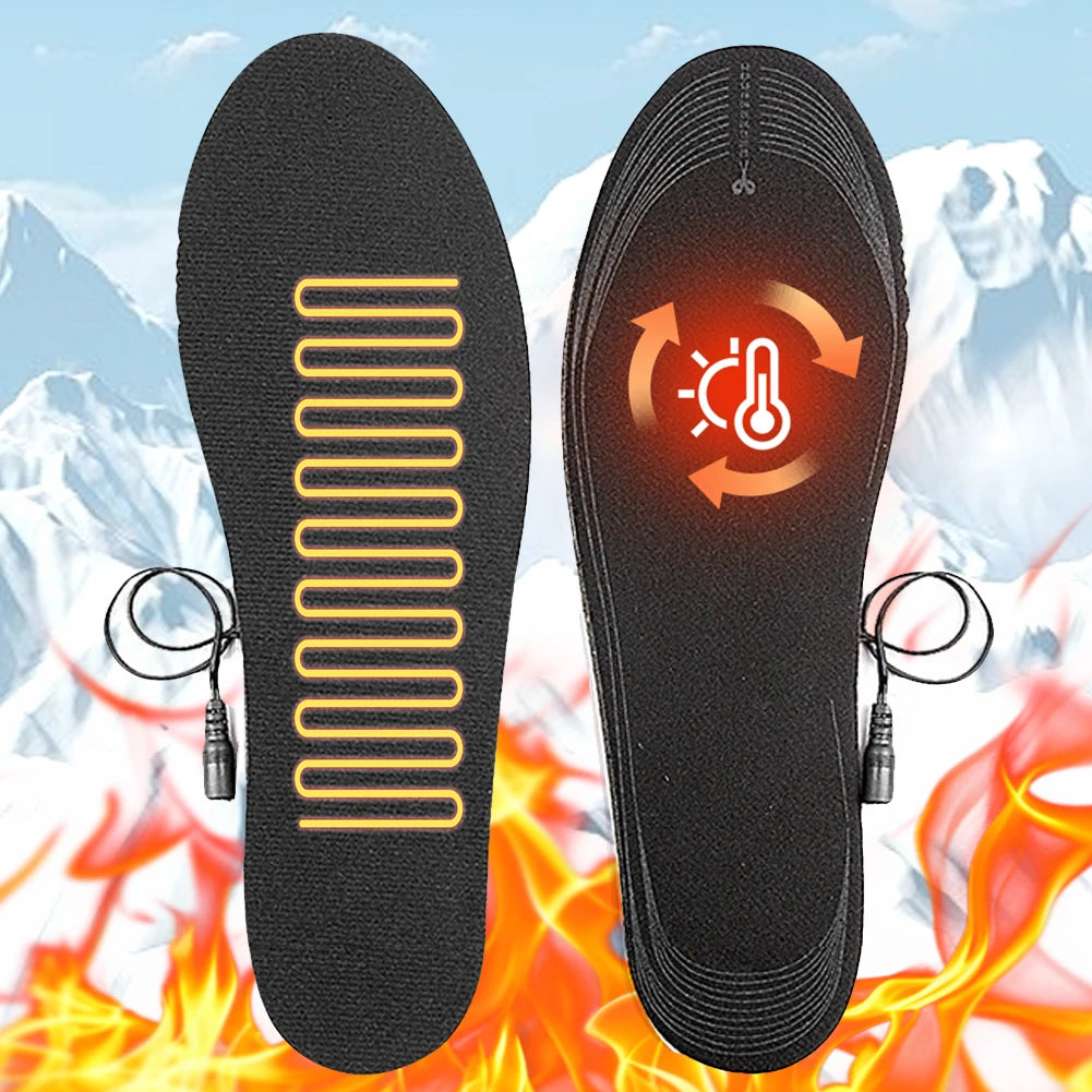 USB Heated Shoe Insoles Electric Heated Shoes Pad Cuttable Electric Heated Insoles Washable for Winter Camping Fishing