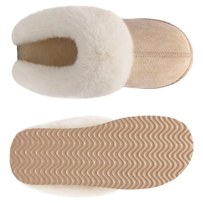 Litfun Fuzzy Platform Slippers For Women Winter Warm House Shoes With Memory Foam Outdoor Anti-Slip Fashion Fur Fluffy Slippers