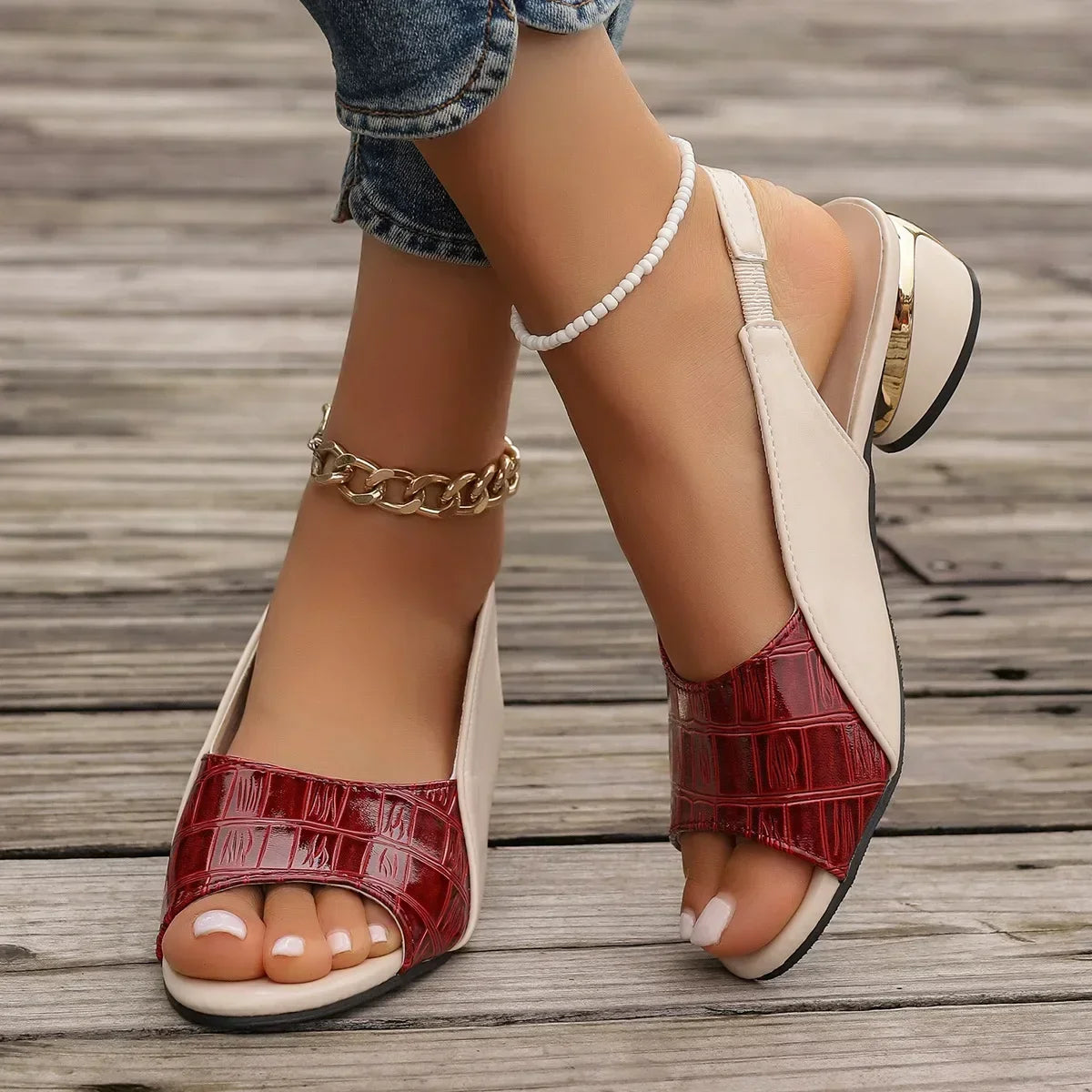 2025 Ladies Heels Sandals Chunky Fashion Women's Shoes Designer Summer New Brand Walking Casual Slides Dress Sandals