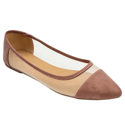 Women Slip on Flat Shoes Pointed Toe Dress Flats Mesh Ballerina Walking Flats Shoes for Women Dressy Casual Work Office