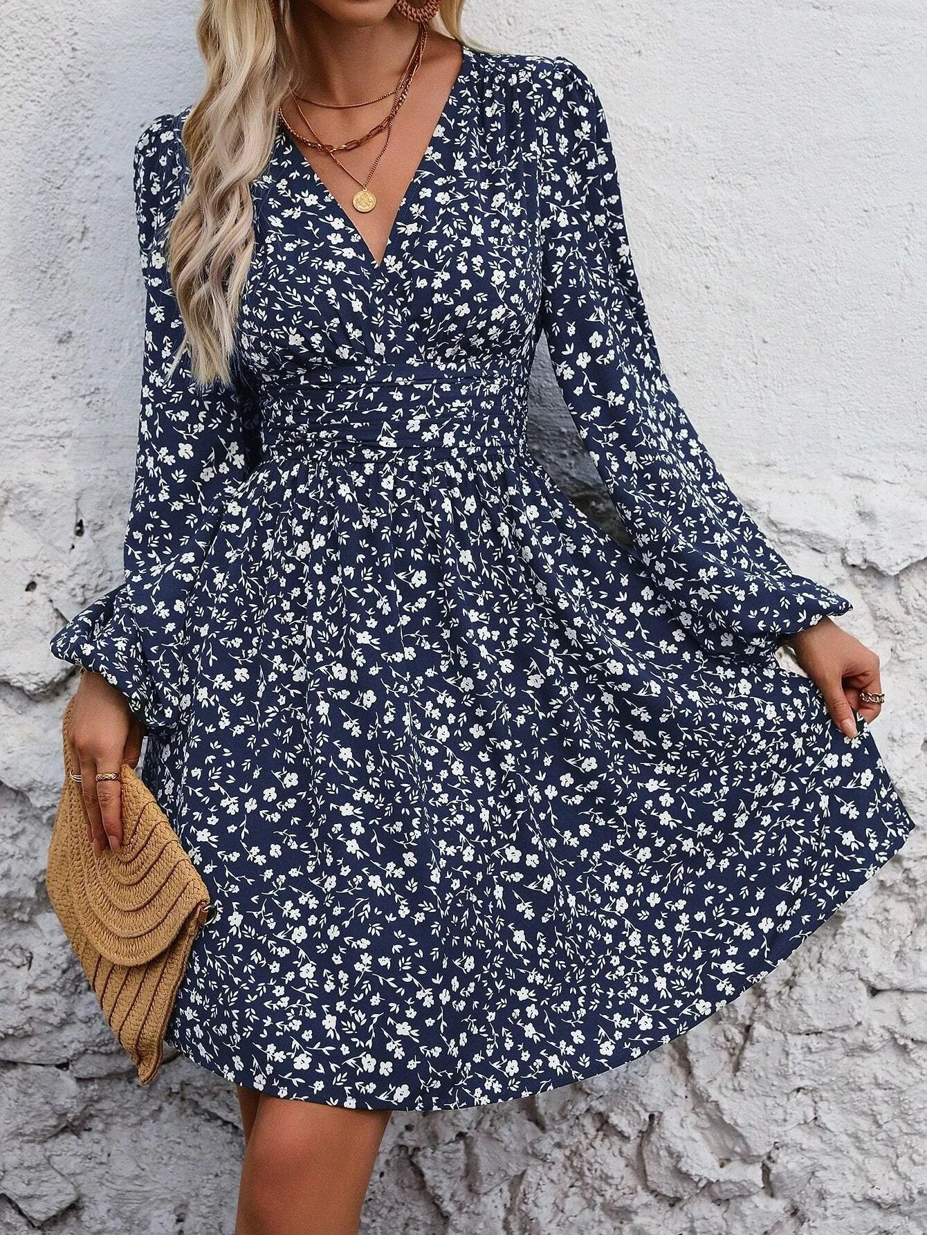 2025 Asymmetric Neck Lantern Sleeve Dress Women Winter Knit Dress with Waist Shirring Bodycon Long Maxi Dress