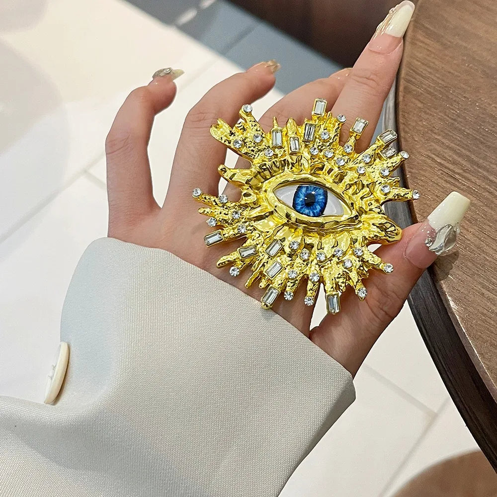 Jewelry Vintage Devil's Eye Ring Delicate Imitated Pearl Glaze Ring Tassels Exaggerated Opening Finger Ring Party Favors